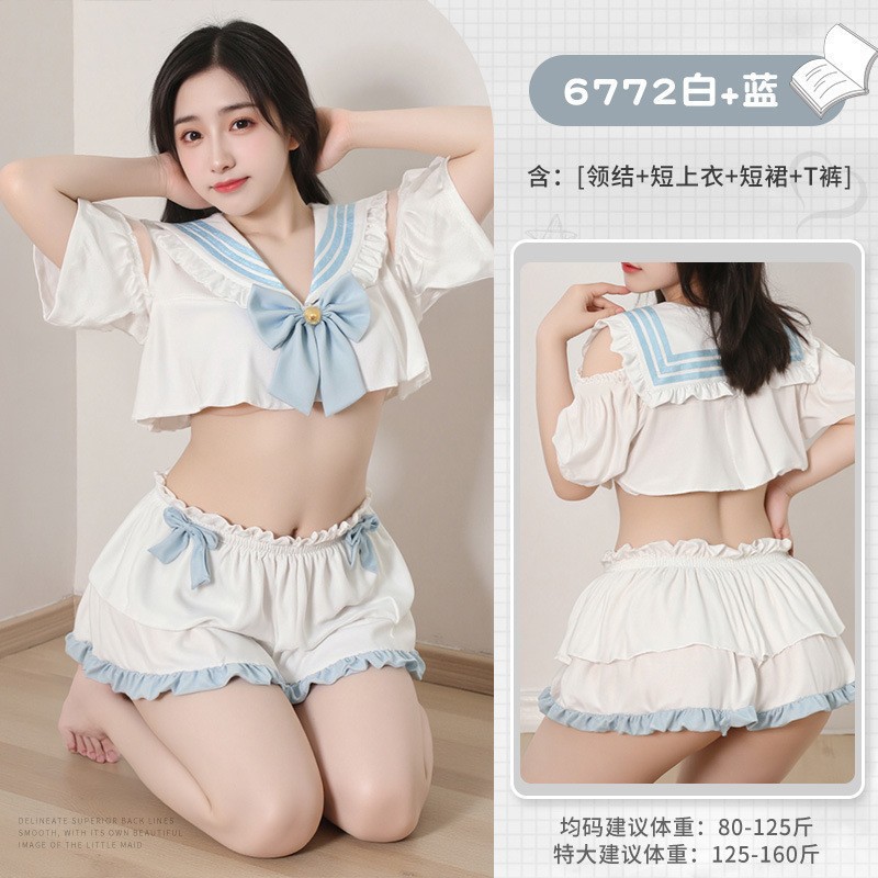 Feimu Selects Large Size Sexy Intimates Combination Set with Headband, Neck Ring, Dress, Apron, T-Back and Accessories - Image 4