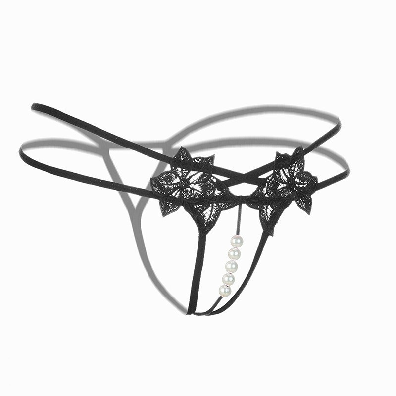 Women's High-Waist Seamless Thong in Pink with Hollow-Out Pearl Detail - Image 3