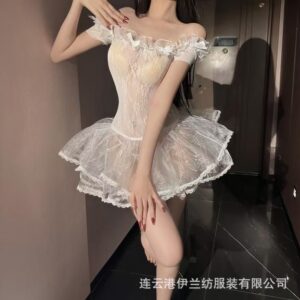 Love Confession Mesh Tube Top Lingerie Set with Stockings and Gloves