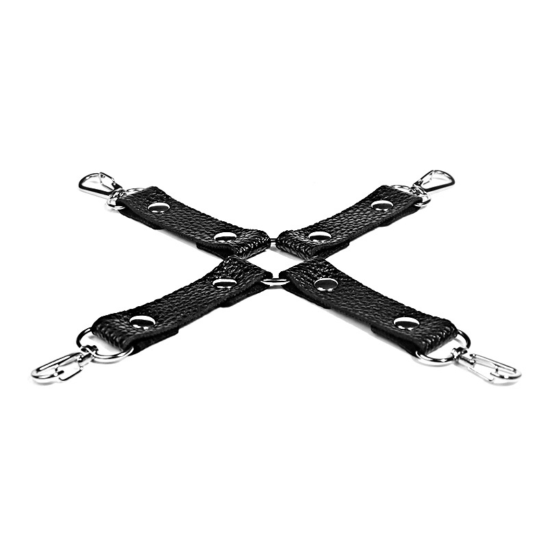 Textured Leather Bondage Set with Plush-Lined Handcuffs, Bracelet, Shackles and Neck Cover - Image 2
