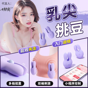 Mystery Joy Breast Clip Vibrator with Wireless Remote Control, Silicone and ABS, Purple
