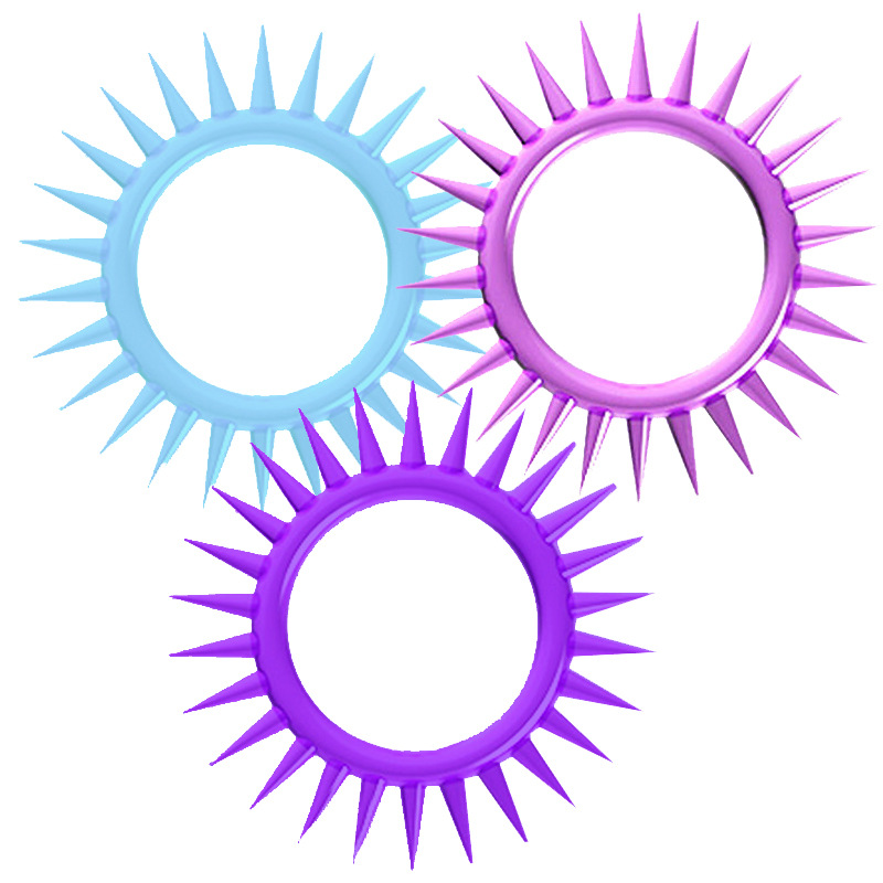 Beaded TPE Cock Ring with Soft Spikes, Non-Restrictive Couples Foreplay Ring, Blue - Image 5
