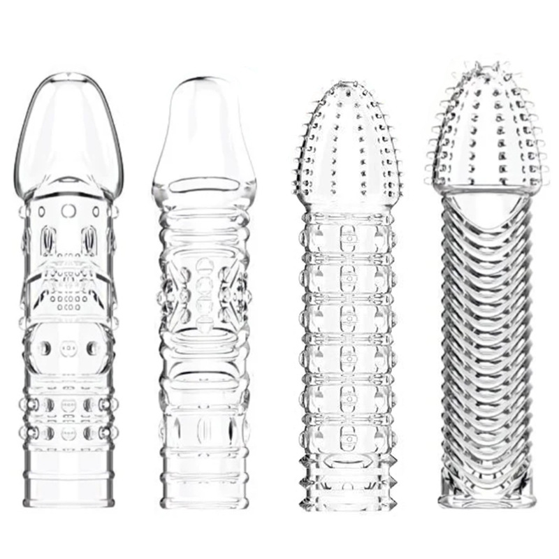 Four-Pronged Wolf Tooth Textured Condom Sleeve with Spiked Stimulation and Delay Lock - Image 5