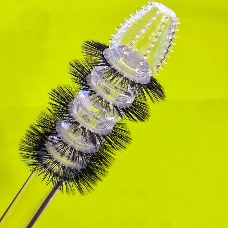 Four-Pronged Wolf Tooth Textured Condom Sleeve with Spiked Stimulation and Delay Lock - Image 4