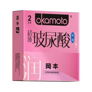 Okamoto Ultra-Thin Hyaluronic Acid Moisturizing Condoms, Medium, 2-Pack
