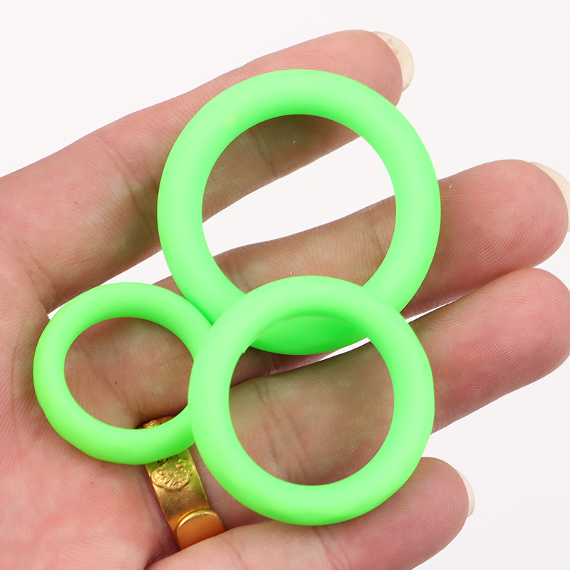 Men's Silicone Triple-Ring Set, Non-Vibrating Cock Ring, Stretchy Slip-on Design - Image 4
