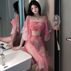 Retro Mesh Maid Roleplay Lingerie Set with Cape, Tube Top, Skirt and Panty