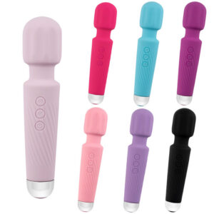 Alien Warrior Rechargeable AV Vibrator with Shaped Head, Button Control, Rose Red