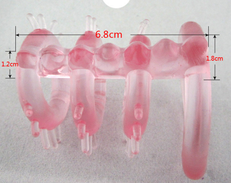 Crocodile Keel Vibrating Delay Ring Sleeve, TPE Male Masturbator, Pink - Image 4