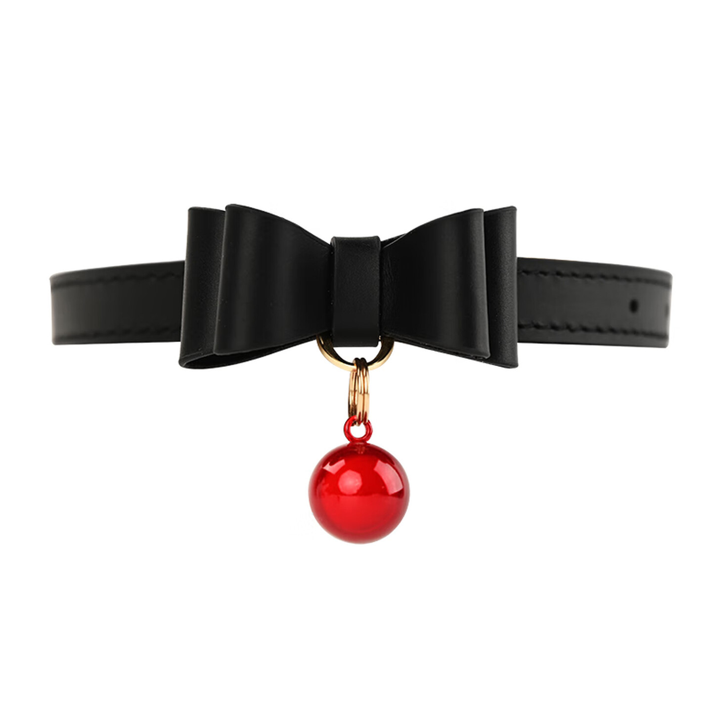 PU Bow Collar and Leash Set with Bell, SM Bondage Training Prop - Image 3