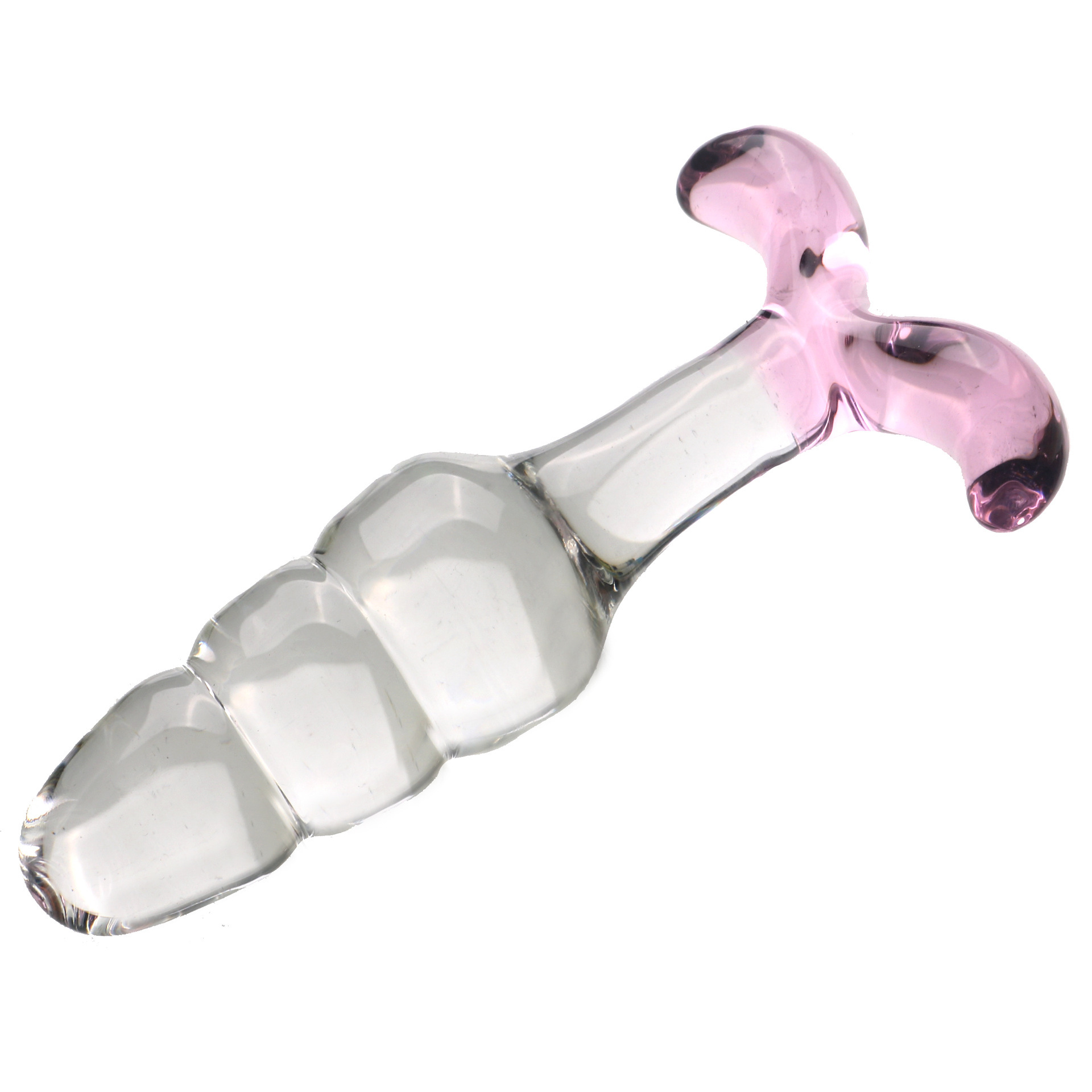 Crystal Fish Tail Anal Beads, Transparent Glass Anal Plug, Large Size - Image 4