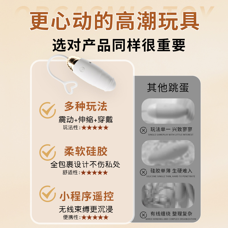 Jiuai Wearable Vibrating Egg with Wireless Remote Control, Silicone Adult Couples Toy - Image 4