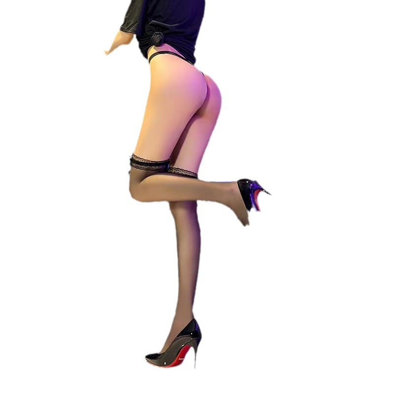 Butterfly Lace Knee-High Stockings, Ultra-Thin White Silk-Feel Hosiery, One Size - Image 5
