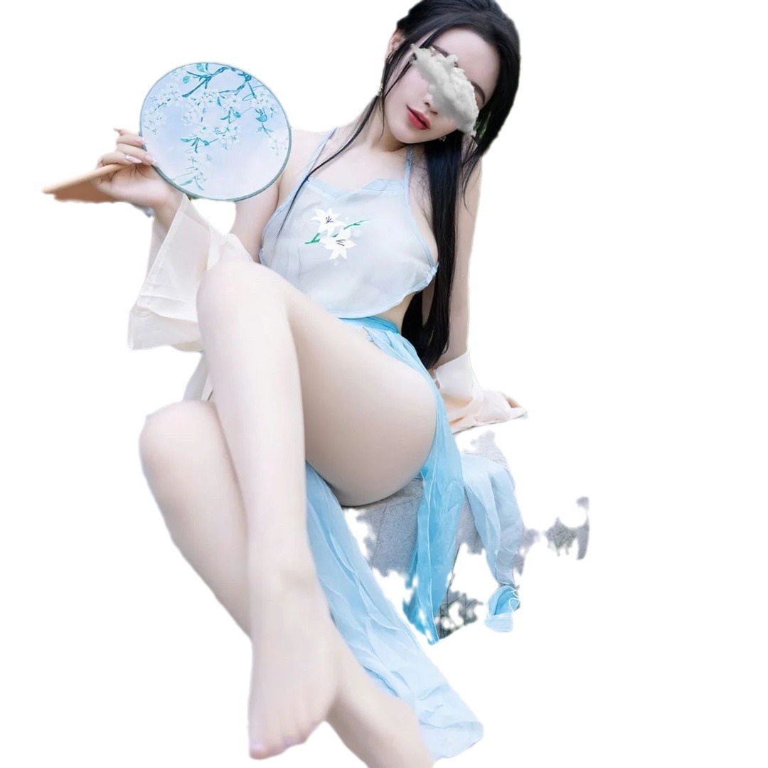 Palace Hanfu Bellyband Nightgown Retro Sweet Cute Ultra-thin Pajamas Sexy Mesh Ancient Uniform Home Clothes - Image 5