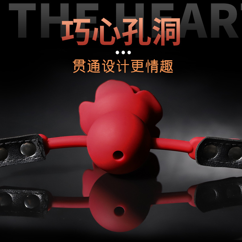 Silicone Mouth Plug with Leather Strap for Couples Bondage Play - Image 3