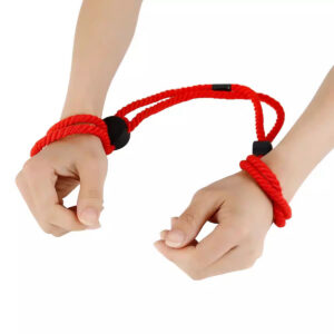 Adjustable Cotton Rope Handcuffs for Adults, Black Bondage Restraint Accessory