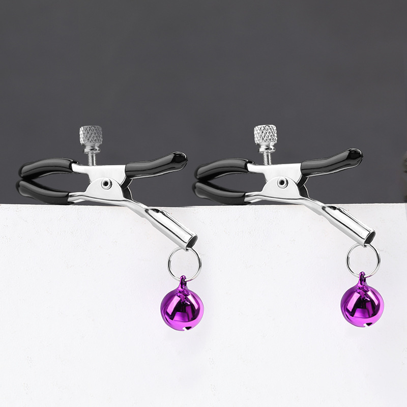 Mystery Bell Nipple Clamps with Dual Bells, Metal Bondage Accessory for Couples - Image 2