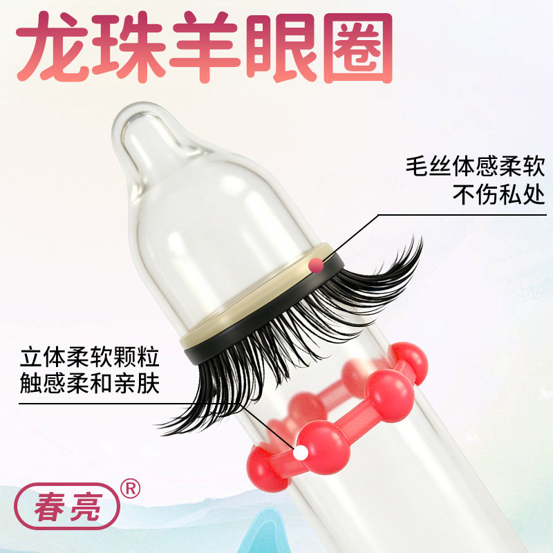 Dragon Ball Sheep-Eye Textured Latex Ring Condom with Spiked Stimulation Particles - Image 4