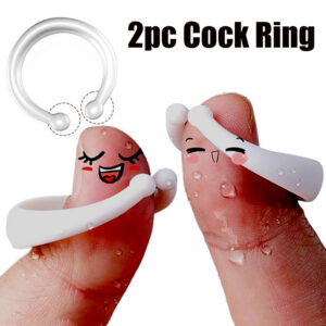 Silicone C-Shaped Foreskin Ring, Semi-Circular Delay Ring for Men, White Day & Night Set