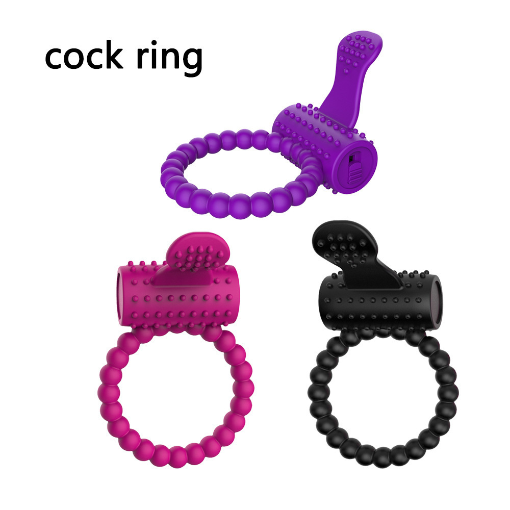 Silicone Vibrating Locking Ring with Prostate Massager, Electric Delay Ring, Purple - Image 2