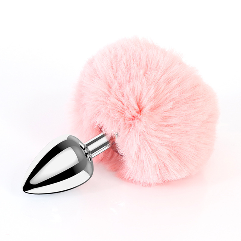 Metal Rabbit Tail Anal Plug, Colorful Non-Vibrating Adult Toy - Image 4