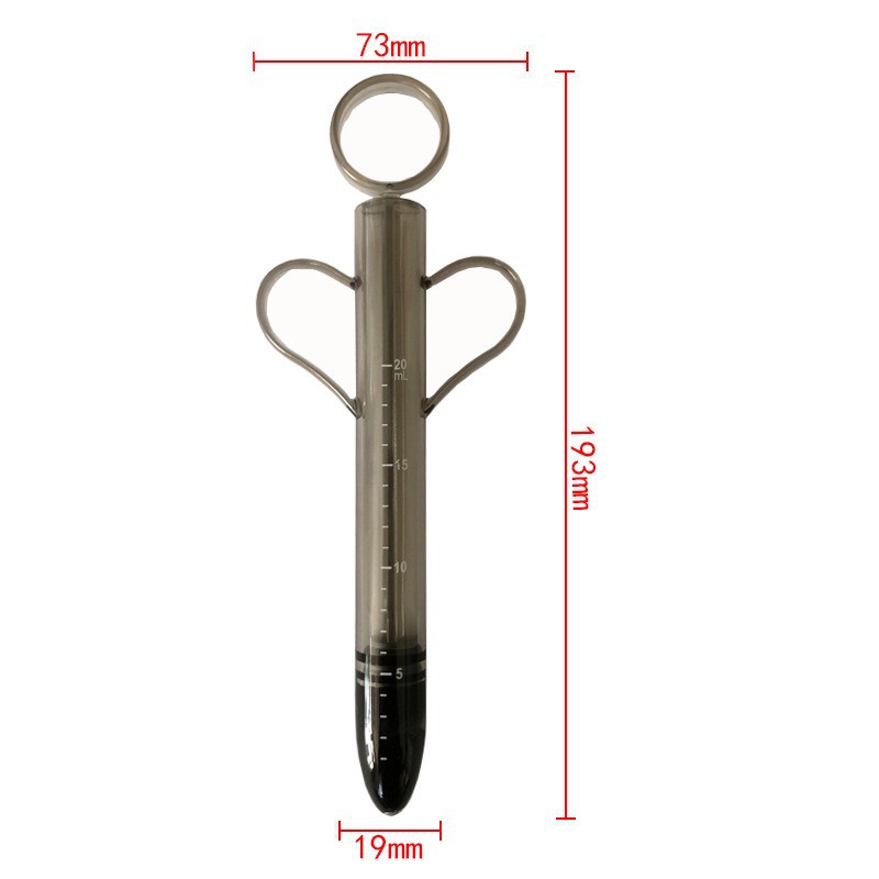 Lube Applicator Syringe, ABS Body with Silicone Tip, Black Adult Toy Accessory - Image 4