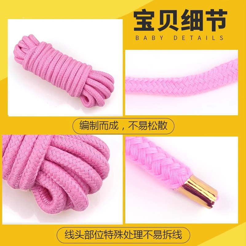 Cotton Bondage Rope Set with Handcuffs and Mouth Accessory for Adult Couples - Image 3