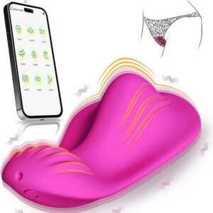 Wearable Vibrating Egg with Remote Control, Multi-Frequency Clitoral and G-Spot Stimulation, Rose Red Silicone