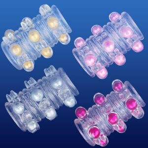 Pearl Dragon Ball Vibrating Locking Ring, TPE Cock Ring with Random Color