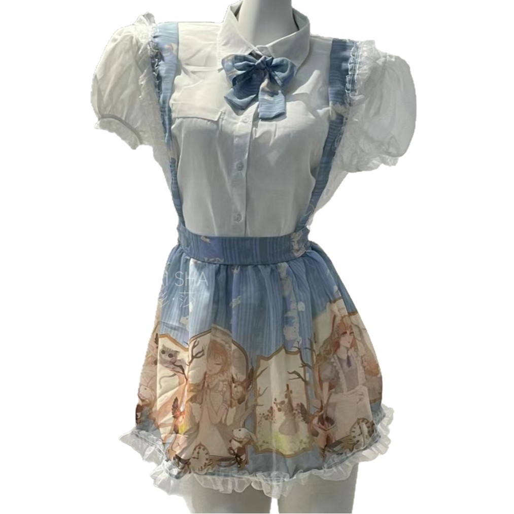 Sexy Maid Costume Set with See-Through Lace, Bow Detail and Thigh-High Stockings - Image 5