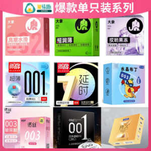 Shangpai Ultra-Thin Latex Condoms 1-Pack Travel Size, Hyaluronic Acid Lubricated