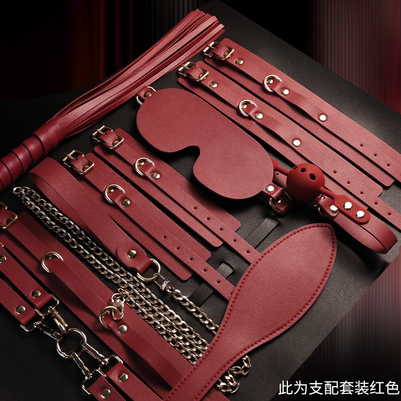 PU & Metal Bondage Set with Hand and Foot Cuffs, Nipple Clamps, and Soft Leather Storage Bag - Image 2