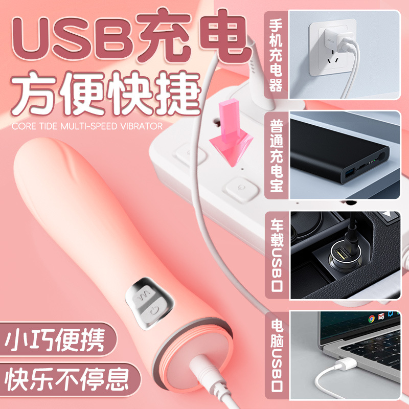 Jiuai Rechargeable Silicone Vibrator for Women with Strong Vibration, Pink - Image 4
