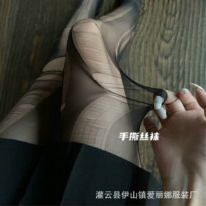 Hand-Tear Disposable Pantyhose for Women, Ultra-Thin Black Silk Style, Clubwear