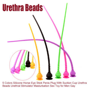 Extra-Long TPE Urethral Dilator Stick with Suction Cup Base, Manual Control, Purple