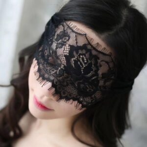 Lace Hollow Eye Mask with Collar and Cuffs, Cosplay Party Queen Set, One Size
