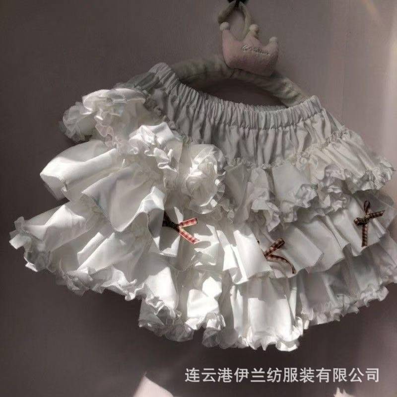 Sweet White Lace Puff Cake Half Skirt, High-Waist Slimming Cosplay Ballet Style - Image 3