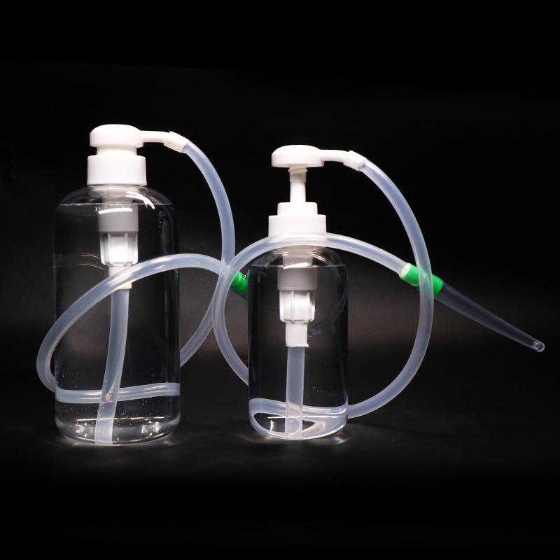 Anal Douche Irrigator 600ml with TPE Nozzle, Transparent Manual Cleansing Tool - Image 4