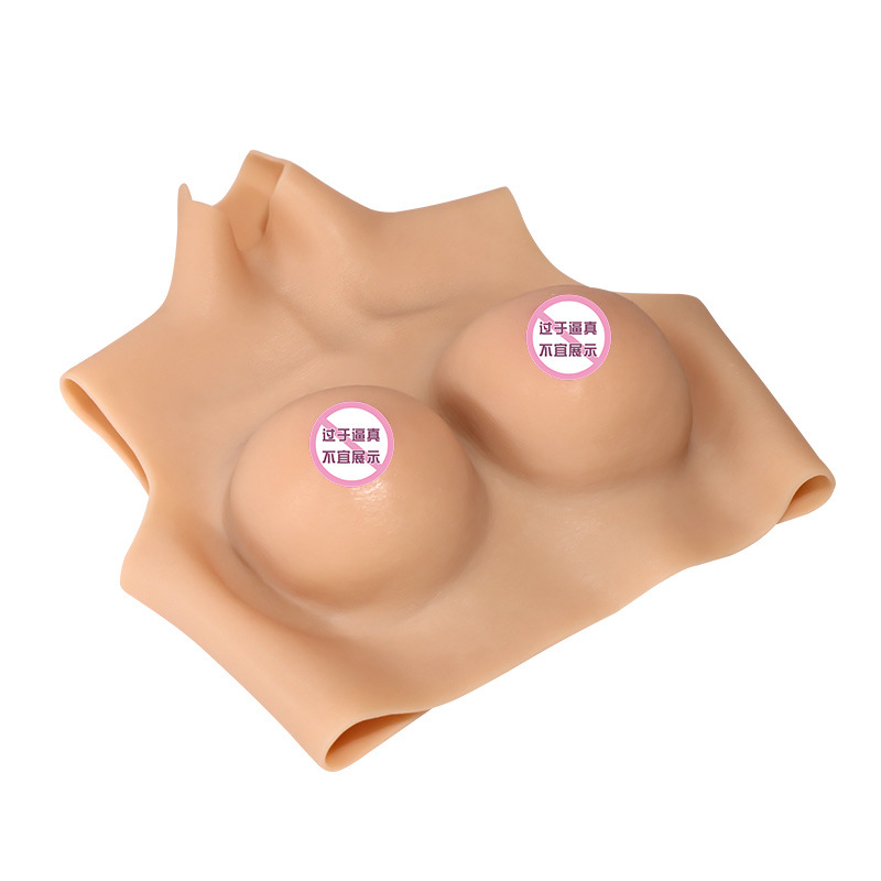 Silicone Prosthetic Breasts F-Cup Gel Flocked Cross-Dressing Breast Forms - Image 5
