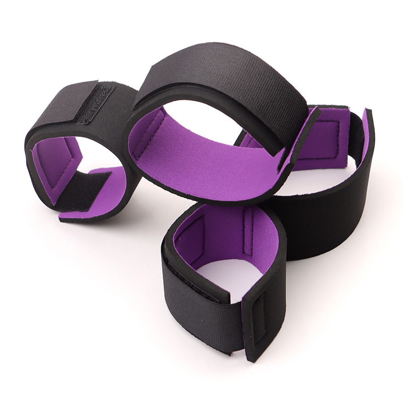 Purple Bed Restraint Set with Leg Splitter and Hand & Foot Cuffs - Image 4