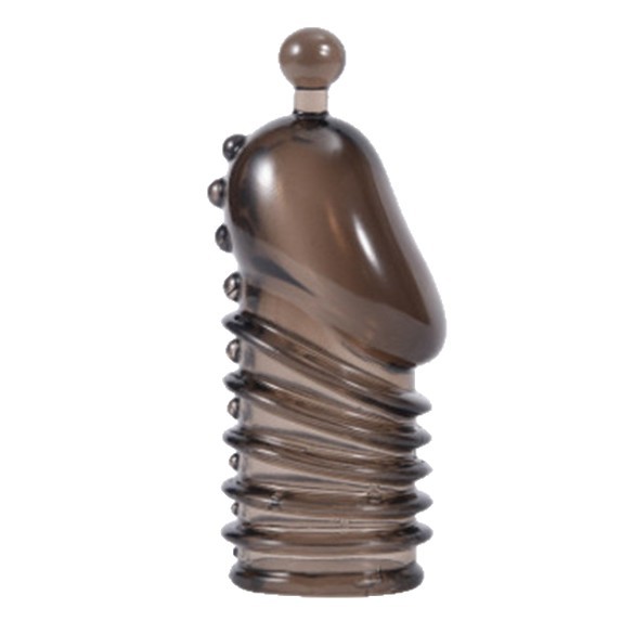 Textured Glans Condom Sleeve, Wolf-Tooth Stimulation, Transparent Soft Rubber, Manual Couples Toy - Image 5