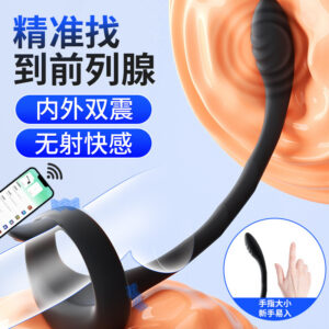 Mystery Johnson Prostate Massager, App-Controlled Vibrating Device, ABS and Silicone, Black