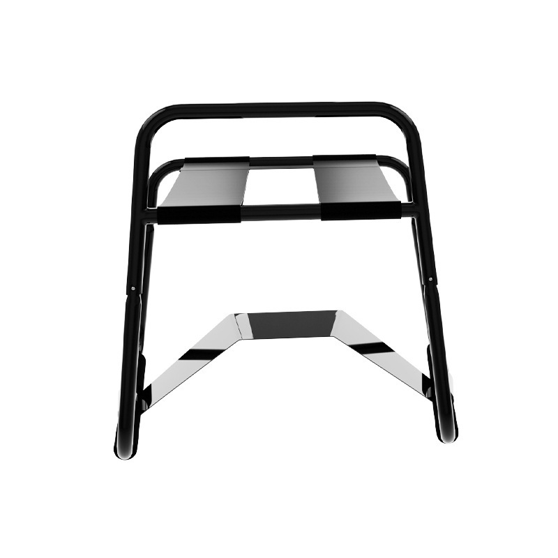 Foldable Adult Couples Chair with Nipple Clamps, Iron Frame and Foam Padding, Black - Image 4