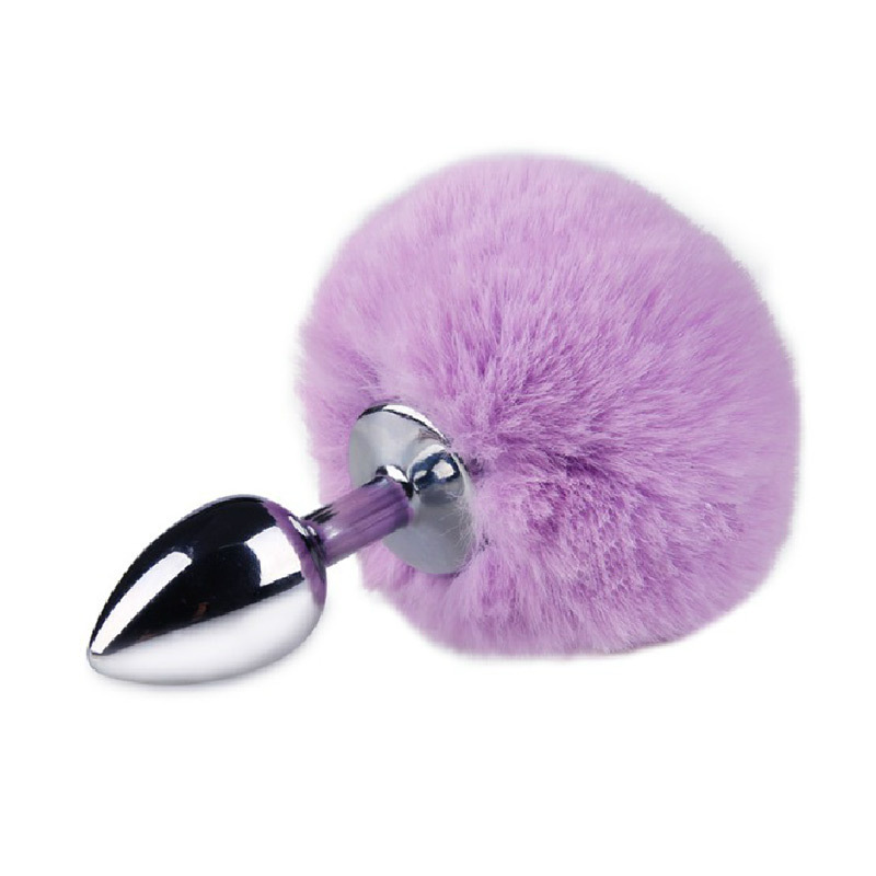Mystery Anal Plug with White Faux Fur Ball Tail, Adult Anal Beads - Image 3