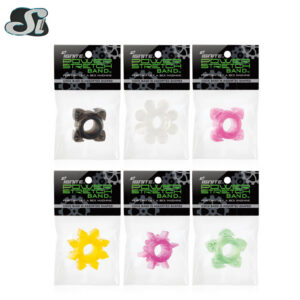 Sunflower Crystal Locking Penis Ring, TPE Delay Ring for Men, Black