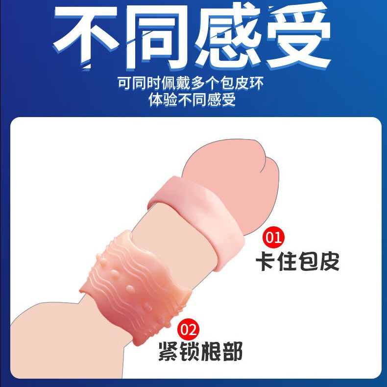 Foreskin-Blocking Bead Ring Set, Soft Silicone-Style Male Sensitivity Trainer - Image 3