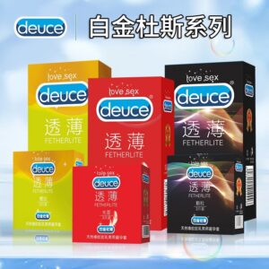 Platinum Dous Ultra-Thin Latex Condoms with Textured Threads and Hyaluronic Acid, Medium, 3 or 10 Pack