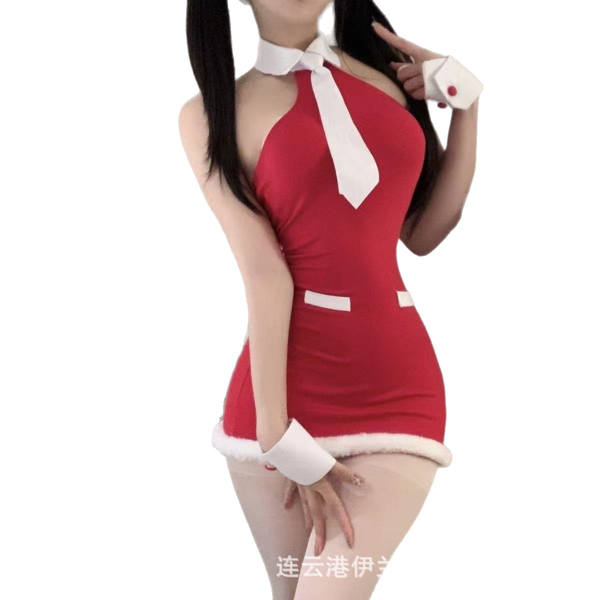 Pure Lust Christmas Uniform Lingerie Dress with Headband and Wristband, One Size - Image 5