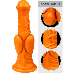 Jiuai Soft Silicone Dildo, Gold Flesh-Tone Adult Toy for Women