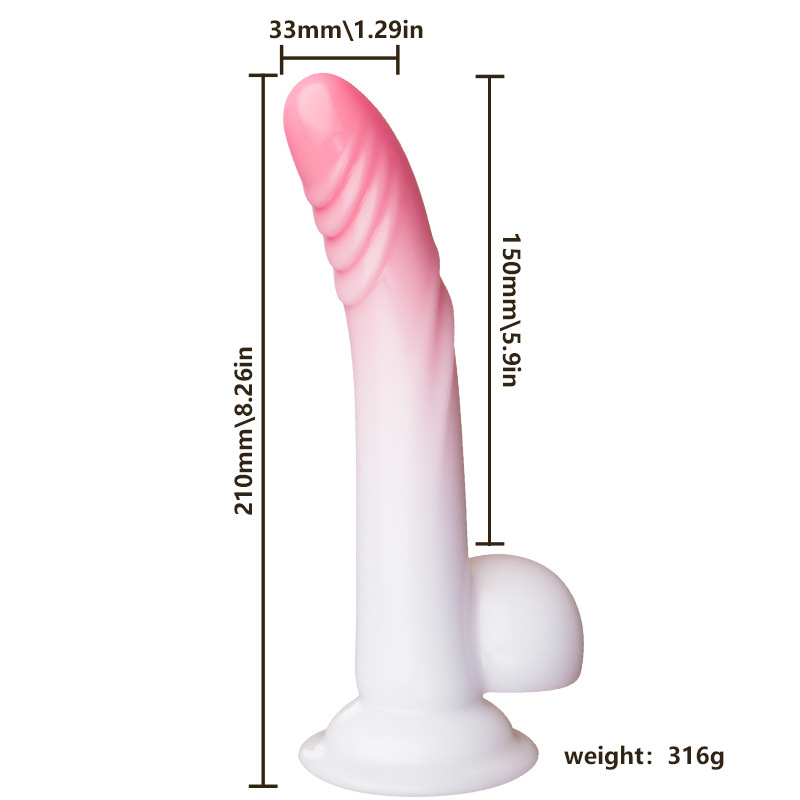 Jiuai Liquid Silicone Dildo for Women, Soft Flesh-Like Adult Toy in Brown, White or Pink - Image 5